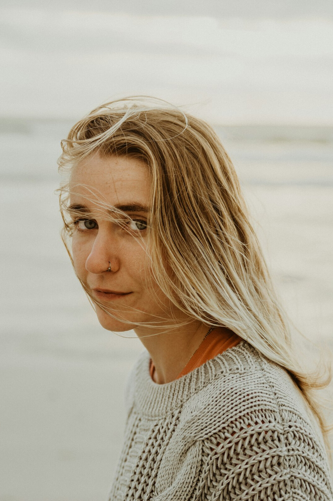 Portrait of a woman with blonde hair smiling