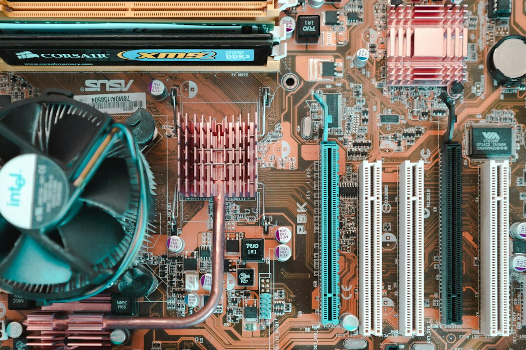 Close-up of a computer circuit board