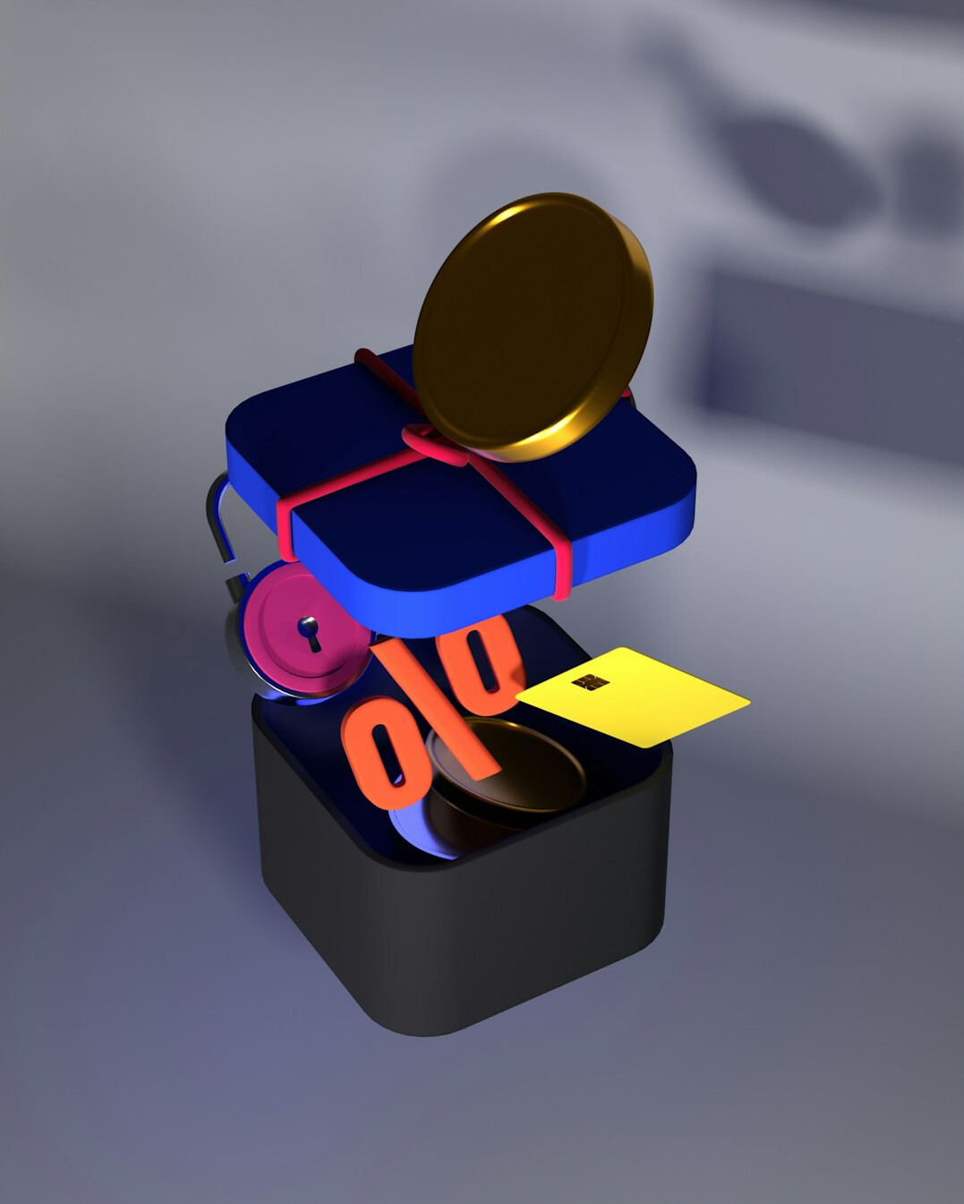 Digital padlock symbol over circuit background